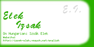 elek izsak business card
