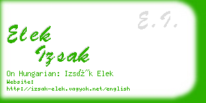 elek izsak business card